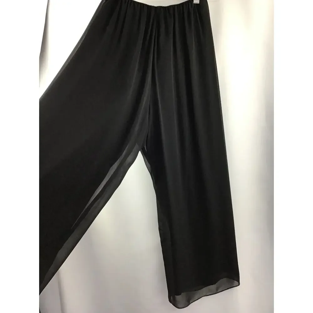 Alex Evenings Women's Black Wide Legged Trousers  Size S